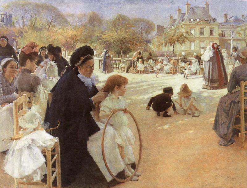 Albert Edelfelt In the Luxembourg Garden oil painting picture